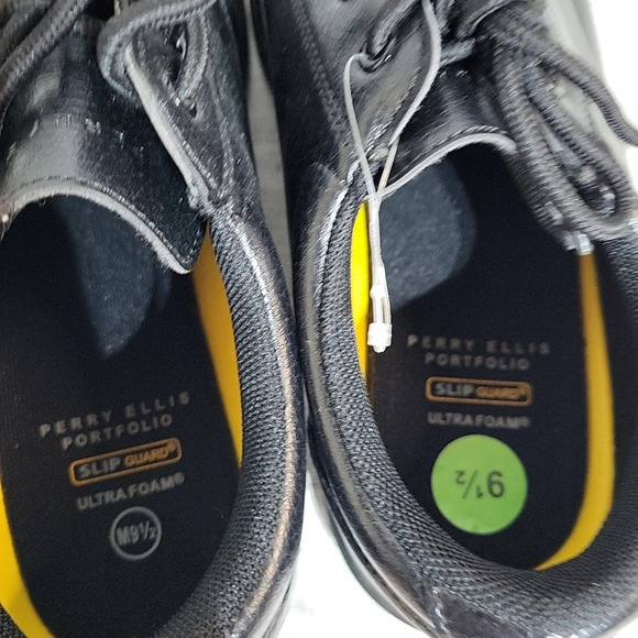 Perry Ellis Portfolio Men's 9.5 M Slip Guard Resistant Blk Work Shoes Ultra Foam - Picture 5 of 8